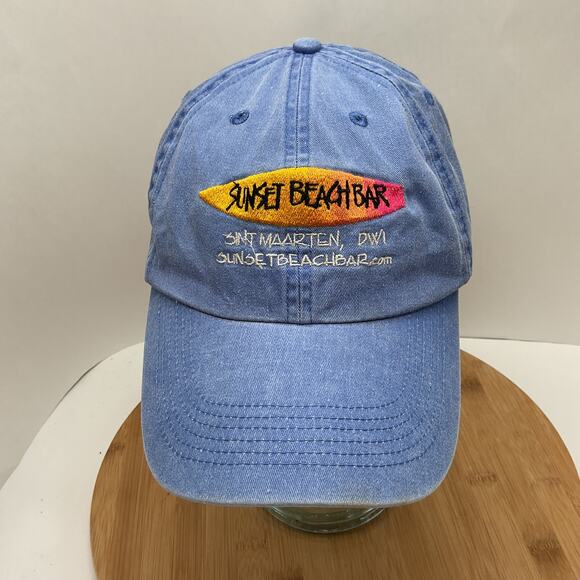 Fahrenheit HeadWear Company Sunset Beach Bar Blue Adjustable Cap - Picture 1 of 6